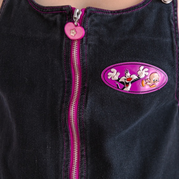 Vintage 90’s Looney Tunes Denim Overalls Dress - Picture 5 of 9
